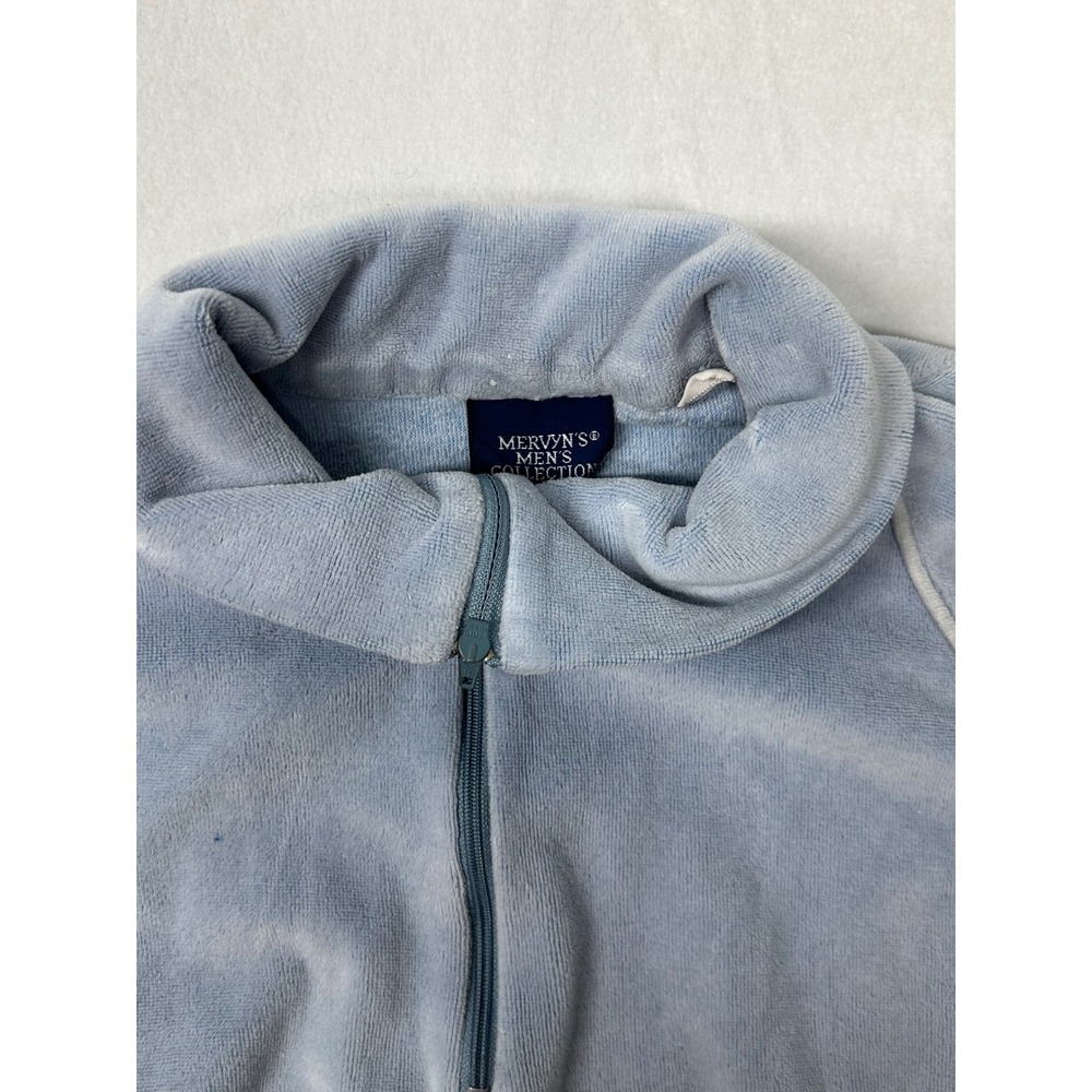 Mervyns Mens Collection Quarter‎ Zip Pullover Velour Sweatshirt Top